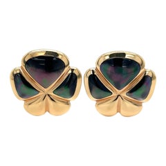 Ambrosi & Cellini 18Kt Rose Gold Viola Clover Earrings  Black Mother of Pearl