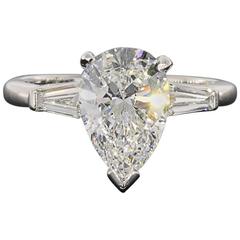 1.97 Carat GIA Cert Diamond Platinum Engagement Ring