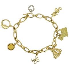 Tiffany & Co. Retro 18KT Gold 7 Lucky Charm Bracelet