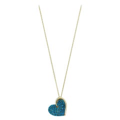 Collana con ciondolo a forma di cuore in oro massiccio 14k, collana a forma di cuore per donne