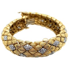 Used 18k Yellow Gold Bracelet with Diamonds and Peek-A Boo Swiss Geneva Watch