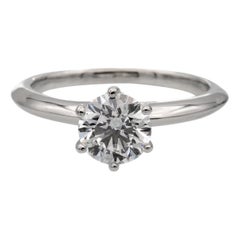 Used Tiffany and Co. Platinum Solitaire Round Diamond Engagement Ring 1.14ct GVS2