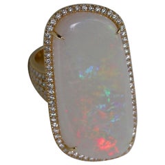 28.7 Carat Opal Ring w/ Diamonds