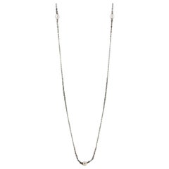 Stephen Webster Jewels Verne Womens Blackend Silver and Pearl Sautoir Necklace