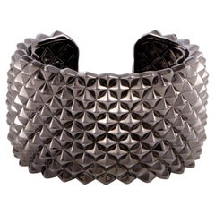 Stephen Webster Superstud Silver and Black Rhodium Open Cuff Bracelet