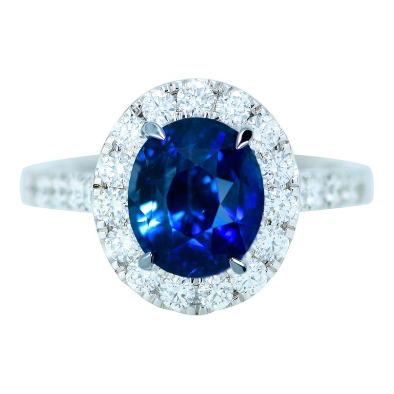 Bague Saphir Bleu Naturel De Ceylan 8,62 Carats Certifié GIL - Taille En V - Neuf Sans Emballage