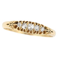 Edwardian 18ct Gold Five Stone Diamond Band Ring Circa 1913