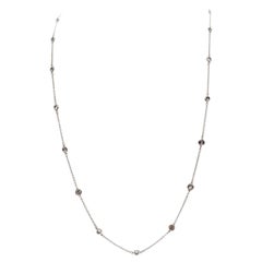 2.40 Carats 25 Stations Diamond by the Yard Necklace 14 Karat White Gold