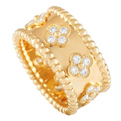 Van Cleef & Arpels Perlée Clovers 18K Yellow Gold 0.71 ct Diamond Ring