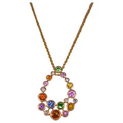 Yellow Gold Diamond Multi-Gem Pendant