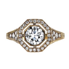 Handcrafted McKenna Old European Cut Diamond Ring by Single Stone