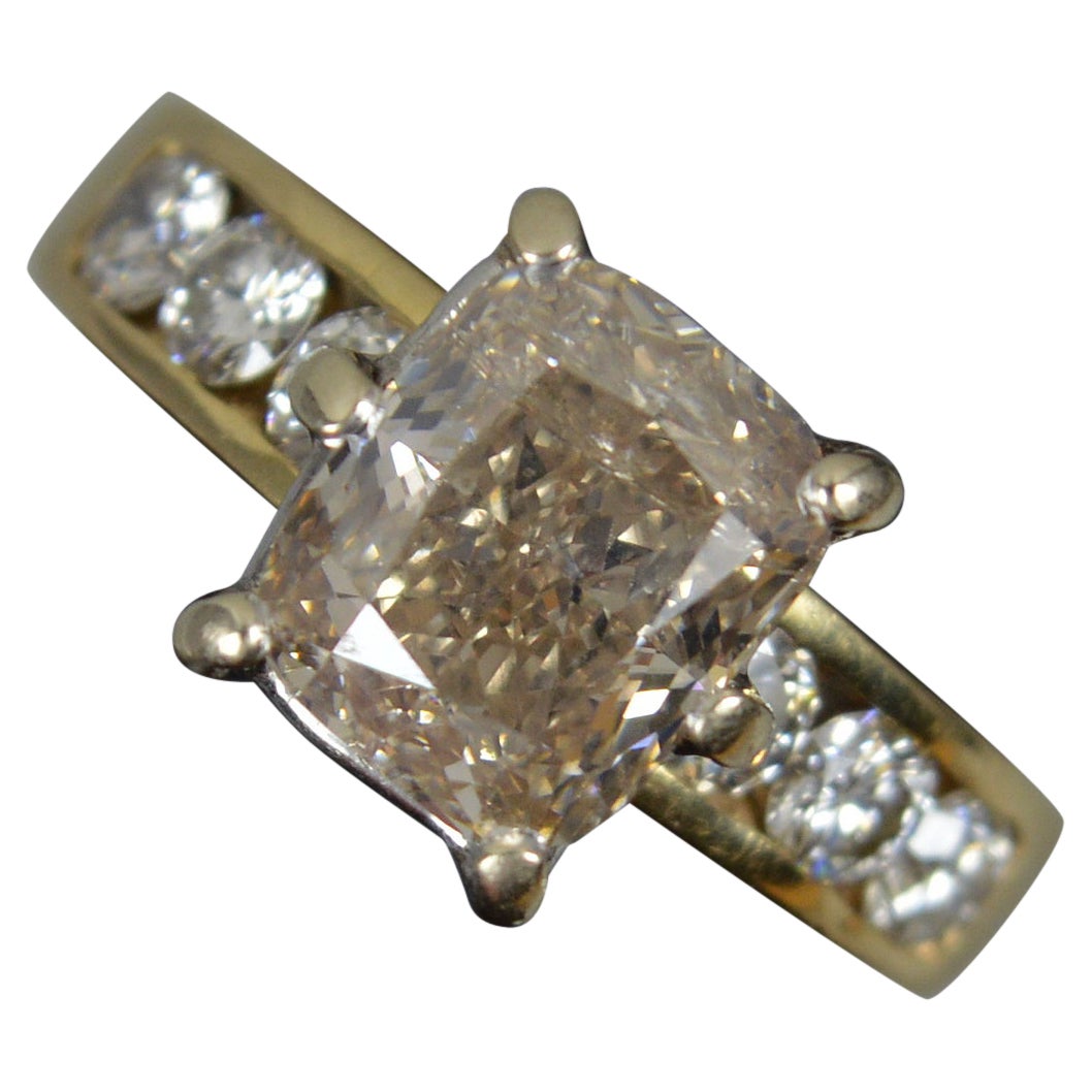Bague de fiançailles en or 18 carats et diamants naturels de 3,15 carats