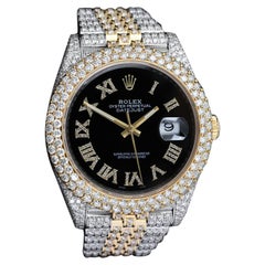 Rolex Datejust 126303 Maßgefertigte Diamant-Uhr aus Gelbgold und Edelstahl