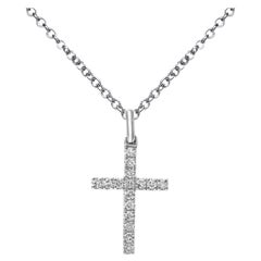 Roman Malakov Diamond Cross Pendant Necklace in White Gold