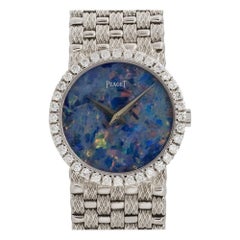 Piaget 9706D23 18k White Gold Opal Dial Diamond Ladies Watch