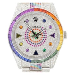 Rolex 114300 Oyster Perpetual Edelstahl Uhr „Rainbow“ mit Diamanten