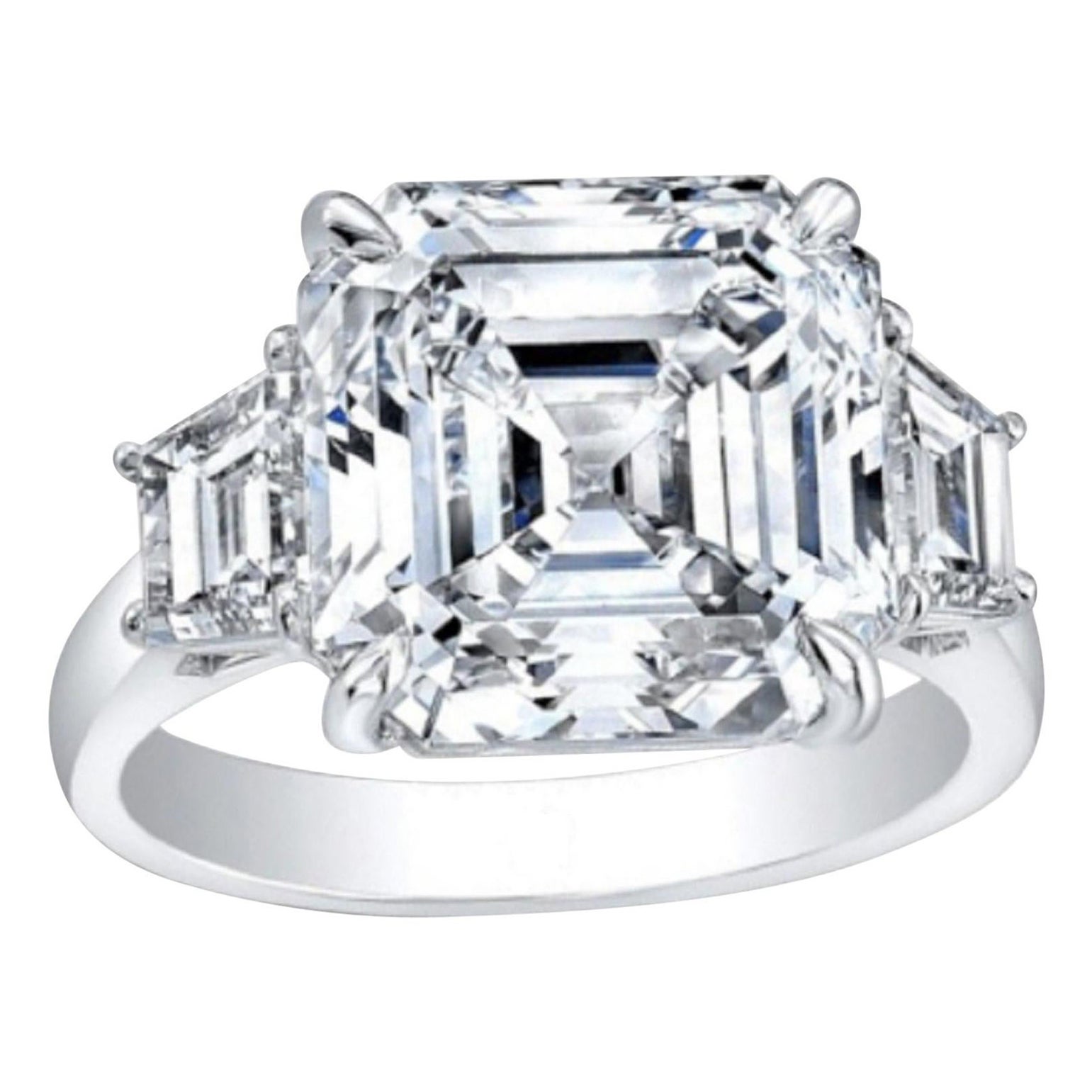GIA Certified 3.50 Carat Asscher Cut Diamond Engagement Ring