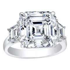 GIA Certified 3.50 Carat Asscher Cut Diamond Engagement Ring