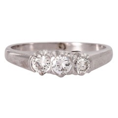 Vintage Ring with 3 brilliant-cut diamonds total approx. 0.4 ct,