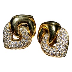 Vintage 18K Pave Diamond Huggy Earrings