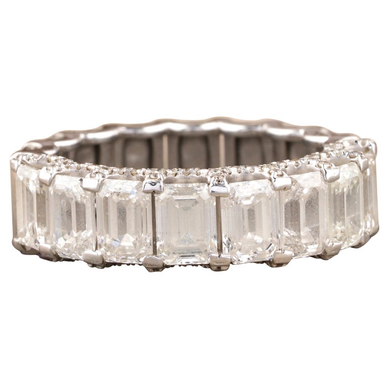Customizable Emerald Cut Diamond Eternity Ring in 14K Solid Gold For ...