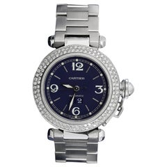 Cartier Pasha #2475 Stainless Steel Ladies Watch with Diamond Bezel