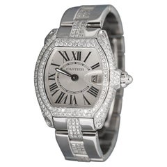 Cartier Roadster Stainless Steel Diamond Case and Middle Bracelet W62016V3 
