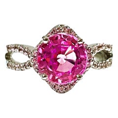 New African IF 2 Ct Platinum Pink & Light Pink Sapphire Sterling Ring