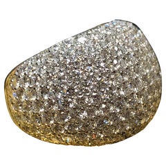 Estate 18K Pave Diamond Dome Cocktail Ring 7.50cttw G Vs Sz 7