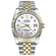 Rolex 31mm Datejust Women's Vintage Two Tone White MOP Mother of Pearl Dial