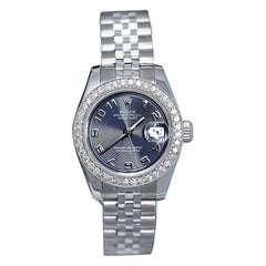 Rolex Ladies Datejust Blue Arabic Numerals Dial 179174 Watch