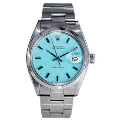 Rolex Stainless Steel Oyster Date with Custom Finished Tiffany Blue Dial 1970's
