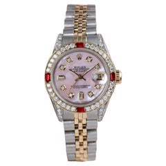 Ladies Rolex 26mm Datejust Two Tone Jubilee Pink MOP Mother Of Pearl Watch 69173