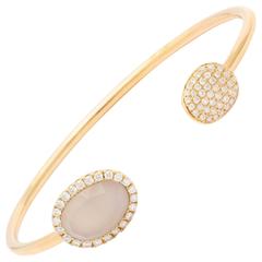 bracciale in oro con calcedonio e diamanti