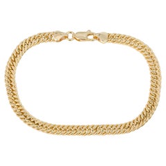 14k Gold Bracelet Cuban Link Gourmet Chain Bracelet