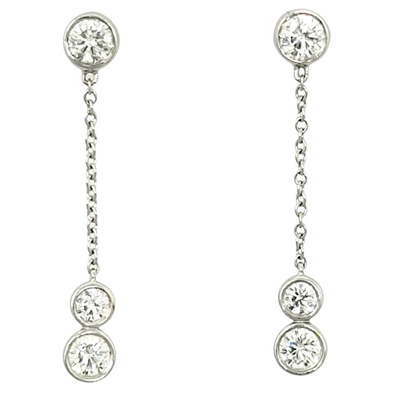 Elsa Peretti for Tiffany and Co Diamonds By the Garden Round Diamond Dangle  Earrings For Sale at 1stDibs