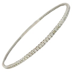 2 Carat Flexible Bangle White Gold 14 Karat Bracelet