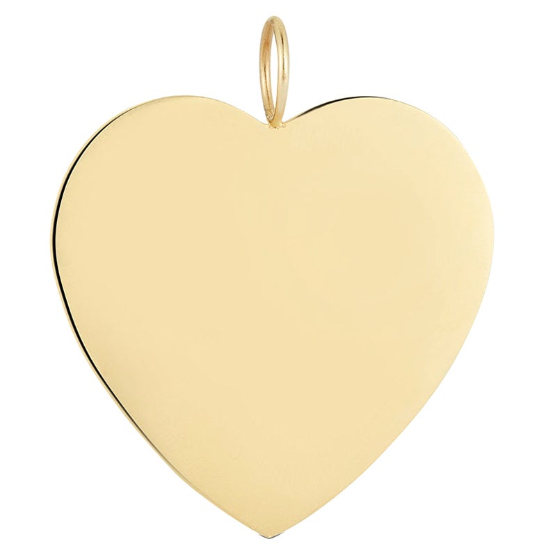 Garland Collection Statement Solid Gold Heart Charm Pendant