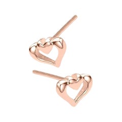 Charmed by a Cause Double Heart Stud Earrings Rose Gold