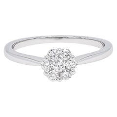  Natural Diamonds 0.55 carats 18 Karat White Gold Classic Engagement Ring