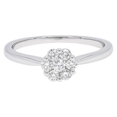  Diamants naturels 1,00 carat Bague de fiançailles classique en or blanc 18 carats