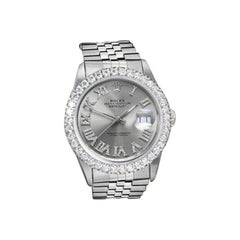 Vintage Rolex Datejust Diamond Bezel White Mother of Pearl Diamond Dial Watch 16014