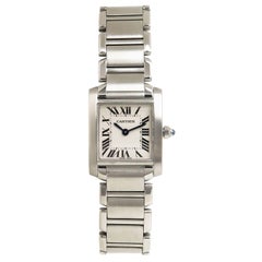 Cartier Ladies Stainless Steel Tank Francaise Quartz Wristwatch