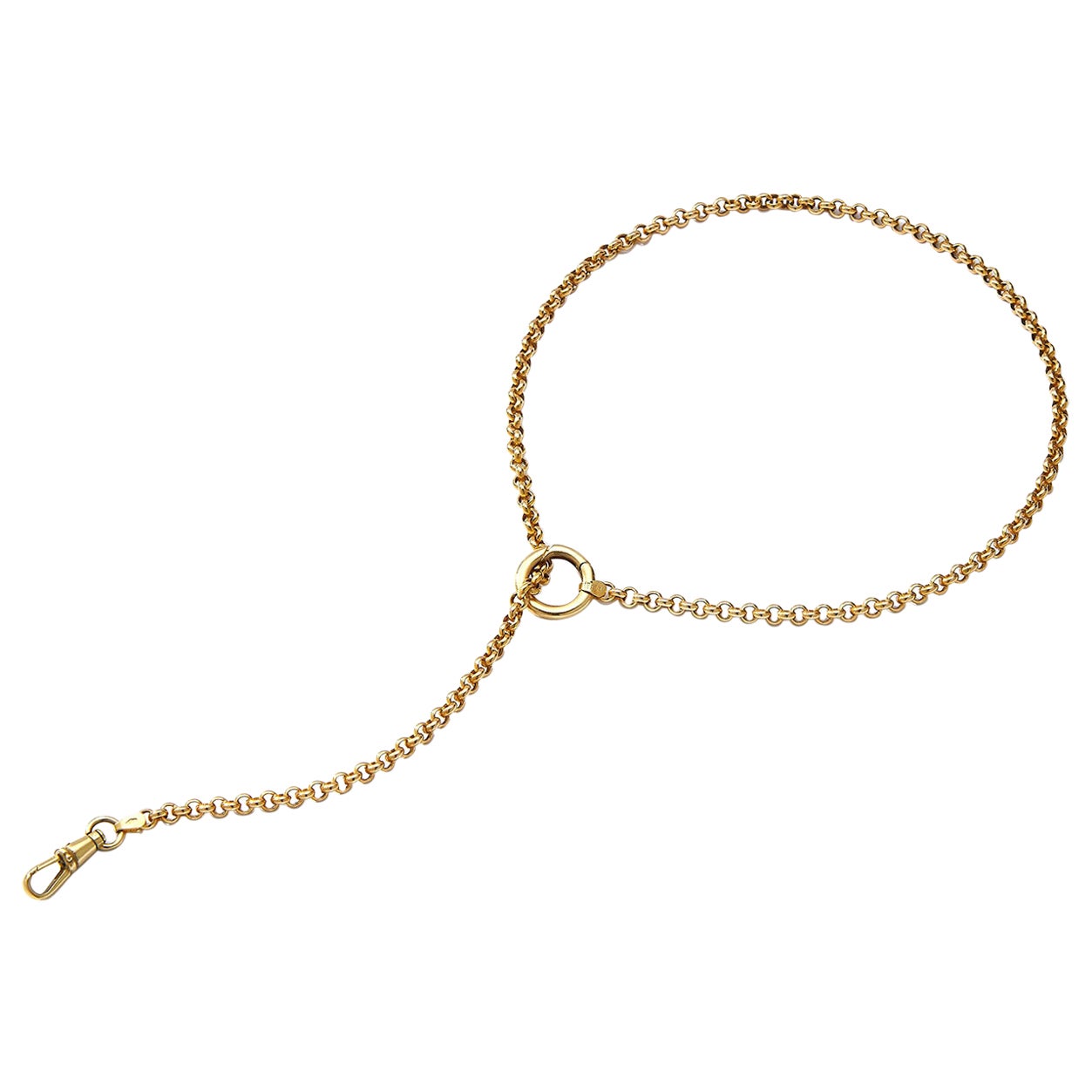 Garland Collection Gold Transitional Belcher Chain with Charm Clip and Dog Clip For Sale