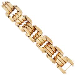 Retro American Gold Tank Bracelet For Sale at 1stDibs