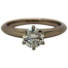 Tiffany & Co. .79 Carat Round Diamond Platinum Engagement Ring