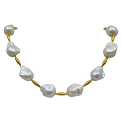 Baroque Pearl & 18K Gold Necklace
