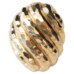Henry Dunay hand hammered  gold large statement dome ring