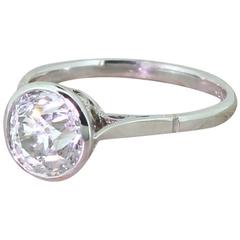 Edwardian 2.00 Carat Old Cut Diamond Platinum Engagement Ring