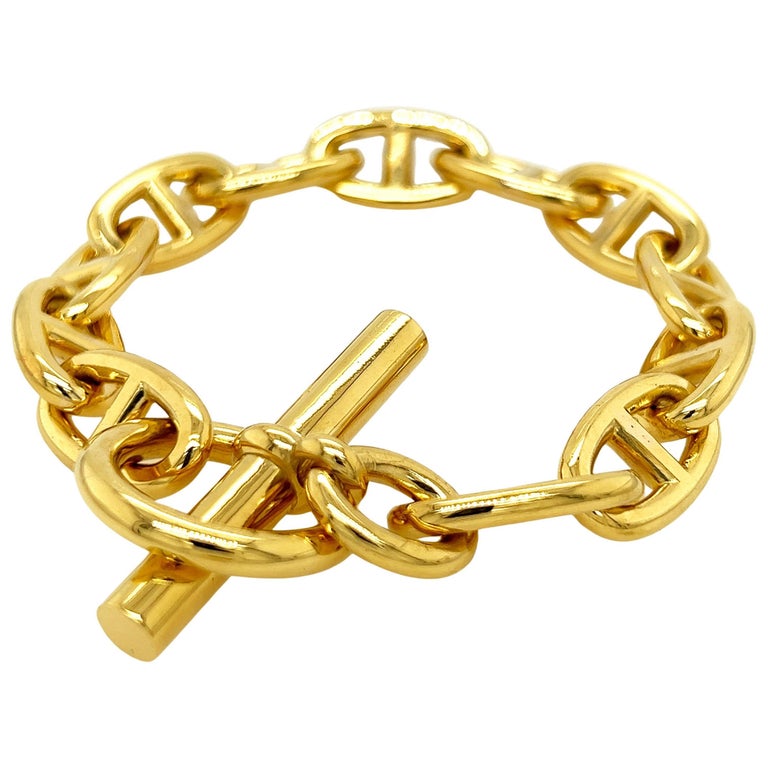 Hermès Chaine D'' Ancre Yellow Gold Bracelet Large Size, circa 1995 For  Sale at 1stDibs